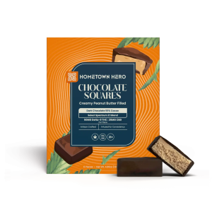 Hometown Hero Dark Chocolate Peanut Butter Squares 50mg THC + 25mg CBD
