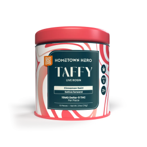 Hometown Hero Red Cinnamon Swirl Delta-9 Live Rosin Taffy 15mg THC