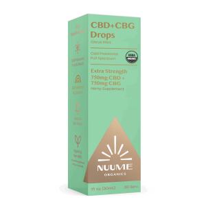 Nuume Organic CBG+CBD Drops Citrus Mint - Extra Strength 750mg+750mg